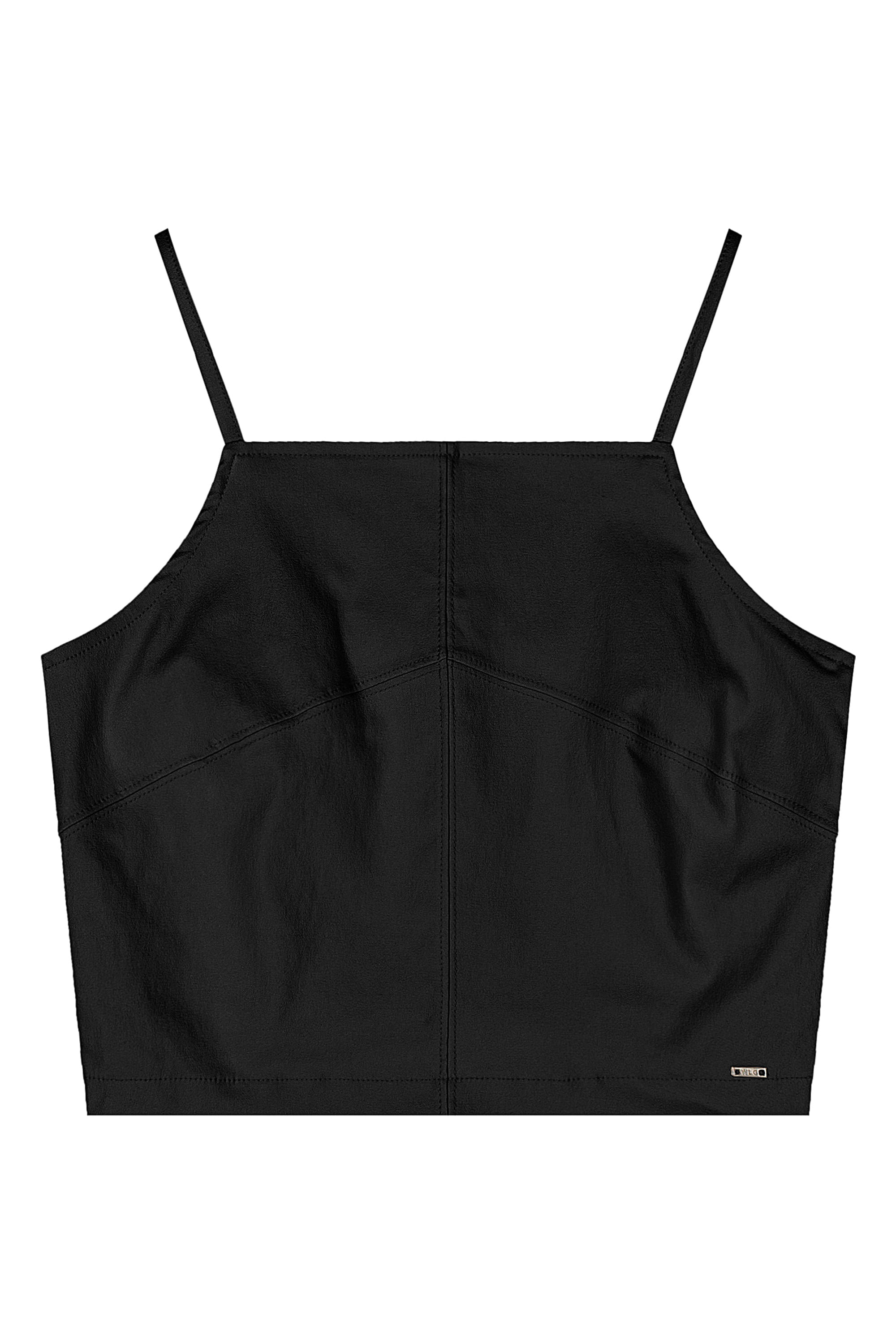 Top Juvenil com Alças para Menina (Preto) Gloss - Imagem 2